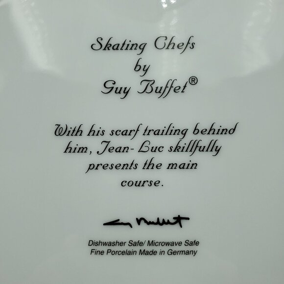 Williams Sonoma Skating Chefs by Guy Buffet Dinner Plate Jean-Luc Serving Plate - Picture 4 of 4